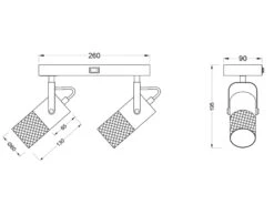 Trio Leuchten 2-flammiger Wandstrahler TOSH Mit Schalter, Drahtgeflecht Und Holz Weiß, B: 26cm -Heimbeleuchtung Angebote 2 flammiger wandstrahler tosh mit schalter drahtge 1