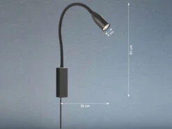 Fischer & Honsel 2er SET 2in1 LED Wandlampen & Bettlampen Schwarz Dimmbar, Schwanenhals Leselicht -Heimbeleuchtung Angebote 2er set 2in1 led wandlampen bettlampen schwarz dim 3