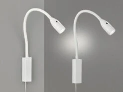 Fischer & Honsel 2er SET 2in1 LED Wandlampen & Bettlampen Weiß Dimmbar, Schwanenhals Leselampen -Heimbeleuchtung Angebote 2er set 2in1 led wandlampen bettlampen weiss dimmb 2