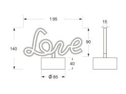 MeineWunschleuchte 2er SET LED Dekoleuchte Mit Schriftzug Love Batterie- Oder USB Betrieben H: 14cm -Heimbeleuchtung Angebote 2er set led dekoleuchte mit schriftzug love batter 5