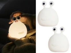 MeineWunschleuchte 2er Set LED Nachtlichter, Per USB Aufladbar, Dimmbar, Mit Timer