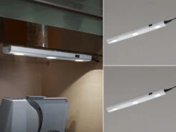 MeineWunschleuchte 2er SET LED Unterbauleuchten Silber Flach Mit 230V Direktanschluss, 40cm