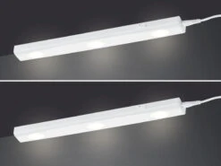 MeineWunschleuchte 2er SET LED Unterbauleuchten Weiß Flach Mit 230V Direktanschluss, 40cm