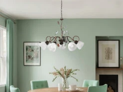 MeineWunschleuchte 5 Flammiger Antik Look Rost Kronleuchter Mit LED & Florentiner Design, Ø 70cm