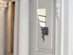 Trio Leuchten Antike Wandleuchte CAMPO Mit Schalter - Rostoptik Mit Scavo Glas