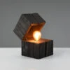 Trio Leuchten Aufklappbare LED Tischleuchte TREASURE Aus Holz Schwarz, Höhe 16cm