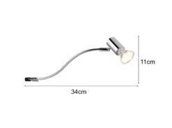 Trio Leuchten Badezimmerlampe GIADA In Chrom Für Spiegelschrank Mit Schwenkbarem Spot -Heimbeleuchtung Angebote badezimmerlampe giada in chrom fuer spiegelschrank 3