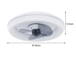 Globo Deckenleuchte JOEY Ø48cm Mit Ventilator & Fernbedienung, Lichtfarbe Einstellbar -Heimbeleuchtung Angebote deckenleuchte joey 48cm mit ventilator fernbedienu 4