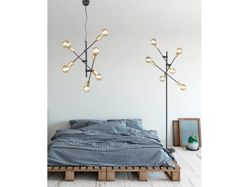 Trio Leuchten Design Stehleuchte CROSS Mit Schwenkbaren Armen In Schwarz & Bronze 8 Trio Leuchten Design Stehleuchte CROSS Mit Schwenkbaren Armen In Schwarz & Bronze – Bild 8