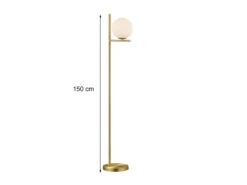 Trio Leuchten Design Stehleuchte PURE In Messing Matt Mit Lampenschirm Kugel Opalglas -Heimbeleuchtung Angebote design stehleuchte pure in messing matt mit lampen 3