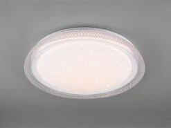 Reality Leuchten Dimmbare LED Deckenlampe HERACLES Fernbedienung Ø50cm H. 6cm Weiß Kristall-Optik -Heimbeleuchtung Angebote dimmbare led deckenlampe heracles fernbedienung 50 4