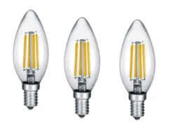 Trio Leuchten E14 Filament LED 3 Stk. - 2 Watt, 250 Lumen Warmweiß, Ø3cm - Nicht Dimmbar