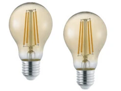 Trio Leuchten E27 Filament LED 2Stk.- 4 Watt, 470 Lumen, 3000 K Warmweiß, Ø6cm - Nicht Dimmbar