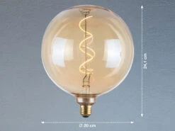 FHL Easy E27 Filament LED Globe Ø20cm Bernstein - 4 Watt, 220 Lumen - Deko Glühlampe -Heimbeleuchtung Angebote e27 filament led globe 20cm bernstein 4 watt 220 l 2