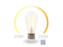 Perel E27 LED WIFI, 6,5 Watt 555 Lumen, 2200-2700 Kelvin, Ø6,4cm, Per App Steuerbar