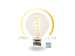 Perel E27 LED WIFI, 6,5 Watt 555 Lumen, 2200-2700 Kelvin, Ø9,5cm, Per App Steuerbar
