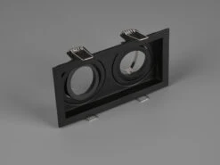 Trio Leuchten Eckiger 2-flammiger LED Deckeneinbaustrahler Schwarz, Schwenkbar 17,2 X 9,2cm