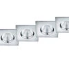 Trio Leuchten Eckiger LED Deckeneinbaustrahler 4er Set Dimmbar In Silber Chrom, IP65