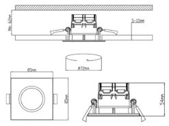 Trio Leuchten Eckiger LED Deckeneinbaustrahler 4er Set Dimmbar In Silber Chrom, IP65 -Heimbeleuchtung Angebote eckiger led deckeneinbaustrahler 4er set dimmbar i 9