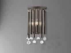 MeineWunschleuchte Elegante LED Wandleuchte 2-flammig Mit Filigranem Kristallglas Braun, Höhe 31cm -Heimbeleuchtung Angebote elegante led wandleuchte 2 flammig mit filigranem 1 2