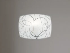 Trio Leuchten Exklusive Wandleuchte SPIRELLI 30x22cm Glasschirm In Weiß Mit Dezentem Dekor