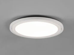 Reality Leuchten Flache LED Deckenleuchte CARUS Ø44cm Leuchtflächen Getrennt Schaltbar Weiß