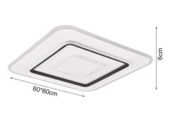 Reality Leuchten Flache LED Deckenleuchte JORA Weiß Mit Fernbedienung Dimmbar, 60x60cm -Heimbeleuchtung Angebote flache led deckenleuchte jora weiss mit fernbedien 3