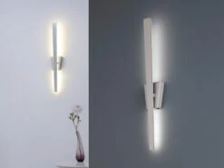 Trio Leuchten Flache LED Wandleuchte ZITA Silber - Indirekte Wandbeleuchtung 60cm Lang