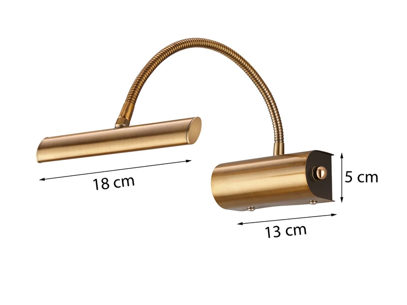 Trio Leuchten Flexible LED Wandleuchte / Bilderleuchte CURTIS Altmessing, Drehdimmer 3 Trio Leuchten Flexible LED Wandleuchte / Bilderleuchte CURTIS Altmessing, Drehdimmer – Bild 3