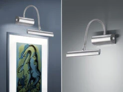 Trio Leuchten Flexible LED Wandleuchte / Bilderleuchte CURTIS Silber Matt, Drehdimmer