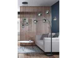 Trio Leuchten LED Bogenlampe Mit 5 Rauchglas Kugeln, Höhe: 180cm -Heimbeleuchtung Angebote gebogene led rauchglas stehlampe glaskugel pendell