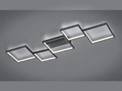 Trio Leuchten Große LED Deckenleuchte SORRENTO 120cm Lang & Sehr Flach Design Schwarz