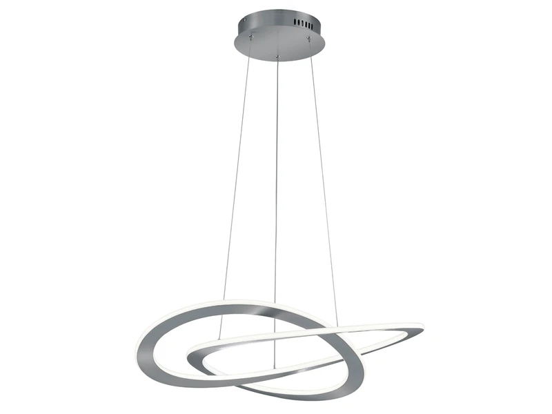 Trio Leuchten Große LED OAKLAND Pendellampe Geschwungen Mit Switch Dimmer, Silber Matt 71 Cm 2 Trio Leuchten Große LED OAKLAND Pendellampe Geschwungen Mit Switch Dimmer, Silber Matt 71 Cm – Bild 2