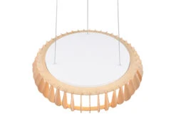 Reality Leuchten Große LED Pendelleuchte MONTE Mit Fernbedienung & Naturholz Lamellen Ø 60cm -Heimbeleuchtung Angebote grosse led pendelleuchte monte mit fernbedienung n 4