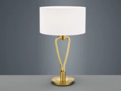 Trio Leuchten Große Tischleuchte PARIS II Messing Mit Stoff Lampenschirm Weiß, Höhe 58cm 9 Trio Leuchten Große Tischleuchte PARIS II Messing Mit Stoff Lampenschirm Weiß, Höhe 58cm -Heimbeleuchtung Angebote grosse tischleuchte paris ii messing mit stoff lam 2