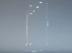 Fischer & Honsel Große XXL LED Bogenlampe DENT Dimmbar Design Silber - Höhe 225cm -Heimbeleuchtung Angebote grosse xxl led bogenlampe dent dimmbar design silb 3