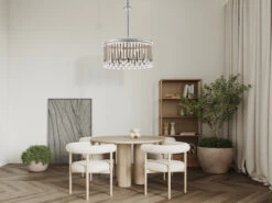 KICHLER Großer Kronleuchter PIPER 6-flammig Mit Filigranem Kristall Glas Chrom, Ø 61,6cm -Heimbeleuchtung Angebote grosser kronleuchter piper 6 flammig mit filigrane 19