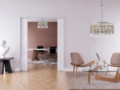 KICHLER Großer Kronleuchter PIPER 6-flammig Mit Filigranem Kristall Glas Chrom, Ø 61,6cm -Heimbeleuchtung Angebote grosser kronleuchter piper 6 flammig mit filigrane 21