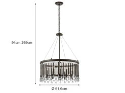 KICHLER Großer Kronleuchter PIPER 6-flammig Mit Filigranem Kristall Glas Braun, Ø 61,6cm -Heimbeleuchtung Angebote grosser kronleuchter piper 6 flammig mit filigrane 3