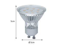 Reality Leuchten GU10 LED 5er SET, 3 Watt 250 Lumen 3000 Kelvin Warmweiß, Ø5cm - Nicht Dimmbar -Heimbeleuchtung Angebote gu10 led 5er set 3 watt 250 lumen 3000 kelvin warm 2