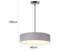 Smartwares Hängelampe Mit Stoffschirm Grau, Satinierte Abdeckung, Ø 40cm -Heimbeleuchtung Angebote haengelampe mit stoffschirm grau satinierte abdeck 3