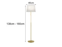 Trio Leuchten Höhenverstellbare LED Stehleuchte Mit Stylishem Stoffschirm, Weiß Messing -Heimbeleuchtung Angebote hoehenverstellbare led stehleuchte mit stylishem s 3