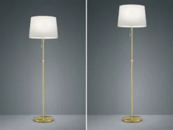 Trio Leuchten Höhenverstellbare LED Stehleuchte Mit Stylishem Stoffschirm, Weiß Messing -Heimbeleuchtung Angebote hoehenverstellbare led stehleuchte mit stylishem s 5