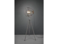 Trio Leuchten Höhenverstellbare LED Tripod Stehlampe Mit Großem Metallgeflecht Lampenschirm