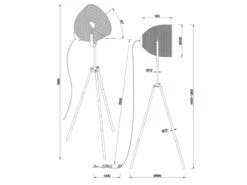 Trio Leuchten Höhenverstellbare LED Tripod Stehlampe Mit Großem Metallgeflecht Lampenschirm -Heimbeleuchtung Angebote hoehenverstellbare led tripod stehlampe mit grosse 6