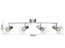 MeineWunschleuchte Industrial LED Deckenstrahler Gitter Silber Chrom, 4-flammig -Heimbeleuchtung Angebote industrial led deckenstrahler gitter silber chrom 1 2