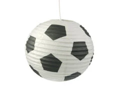 Niermann Kinder Papierlampe FUSSBALL Motiv Lampenschirm Ø40cm Mit Aufhängung & LED Licht