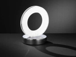 Wofi Kleine LED Tischleuchte OLE Silber Chrom, Höhe 17cm