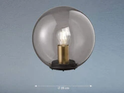 Fischer & Honsel Kleine Tischlampe DINI Rauchglas Schwarz Mit Messing - Kugel Ø 25cm 9 Fischer & Honsel Kleine Tischlampe DINI Rauchglas Schwarz Mit Messing - Kugel Ø 25cm -Heimbeleuchtung Angebote kleine tischlampe dini rauchglas schwarz mit messi 3