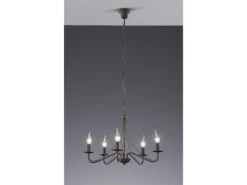 Reality Leuchten Kronleuchter COUNTRY 5 Flammig Metall In Rostoptik - Abhängung 172cm Ø55cm -Heimbeleuchtung Angebote kronleuchter country 5 flammig metall in rostoptik 2